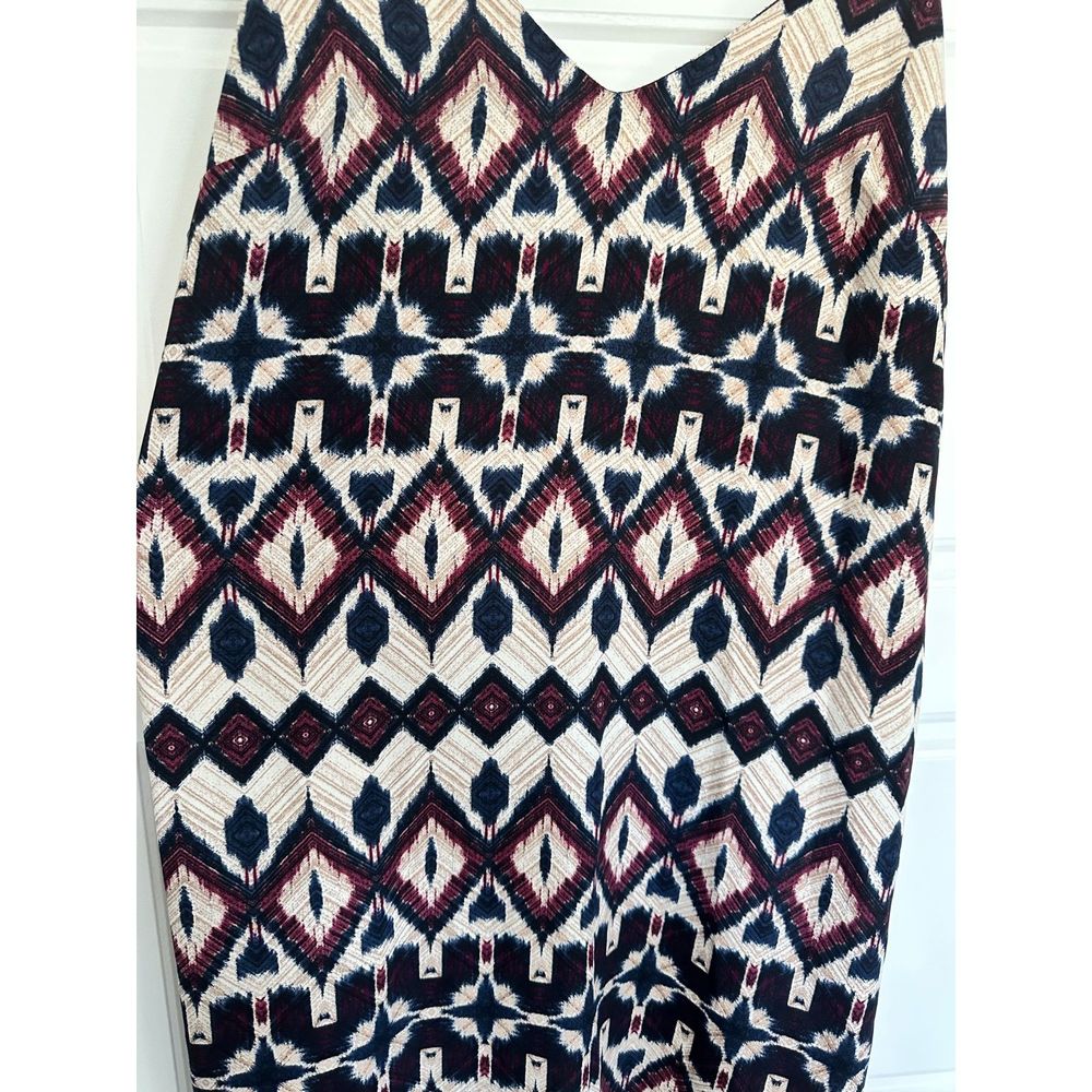 Lulus Tahiti Sweetie Ikat Dress, Navy Blue and Beige, Size Small - Picture 7 of 8